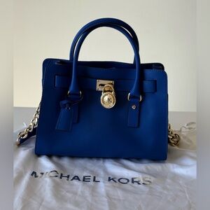 Michael Kors Hamilton Saffiano Leather Satchel – Blue